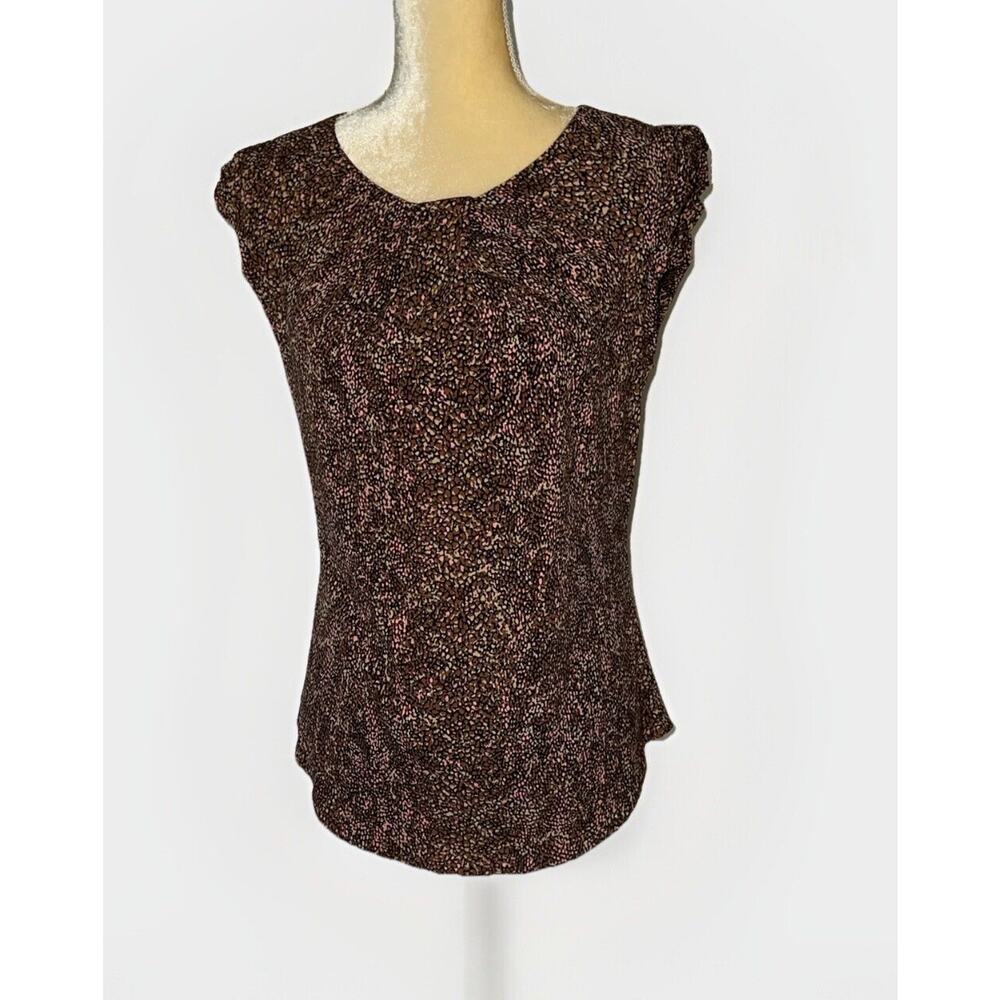 NEW Antonio Melani Cocoa Bean Melina Knit Cap Sleeve Blouse Size M